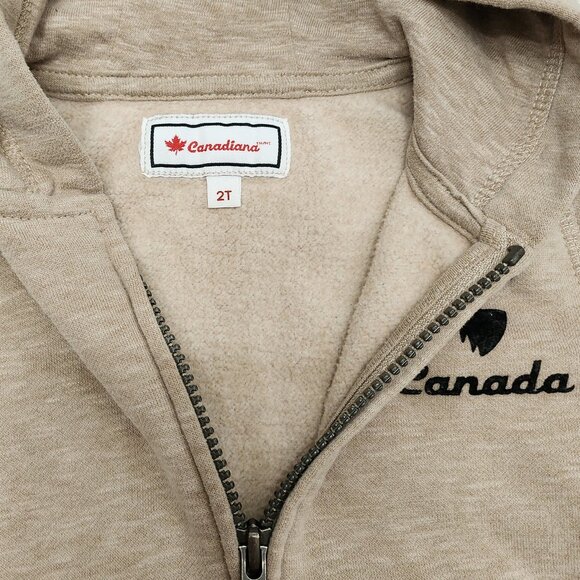 Light Brown Toddler Hoodie With Moose Logo - Picture 4 of 6